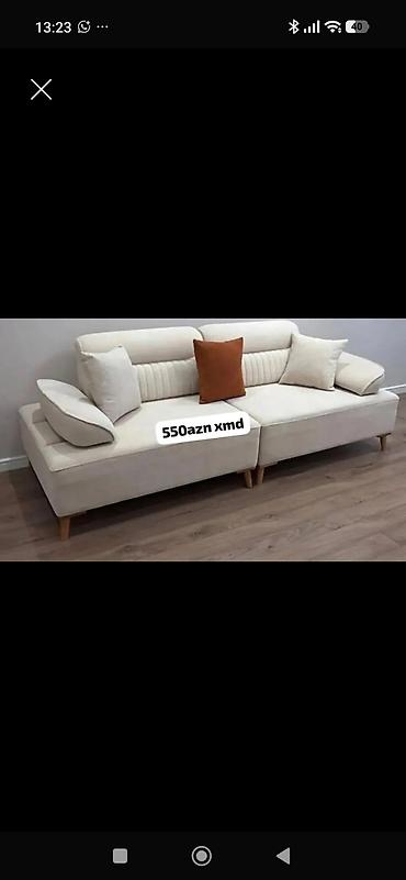 ambiante qaymaq qiyməti: İki hissəli krem rəngli yumşaq divan - Minimalist skandinaviya — 1