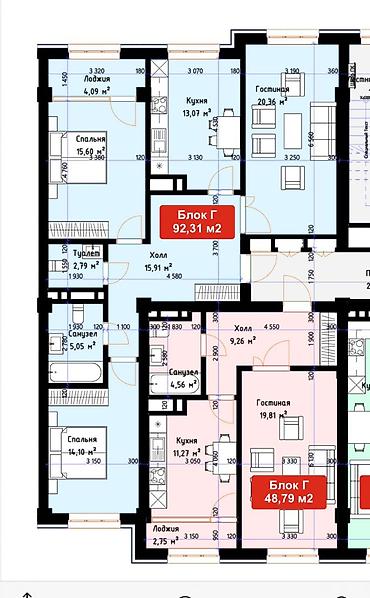 rayan building: 3 комнаты, 92 м², Кок-Жар ж/м Элитка, 8 этаж, ПСО (под самоотделку) — 1