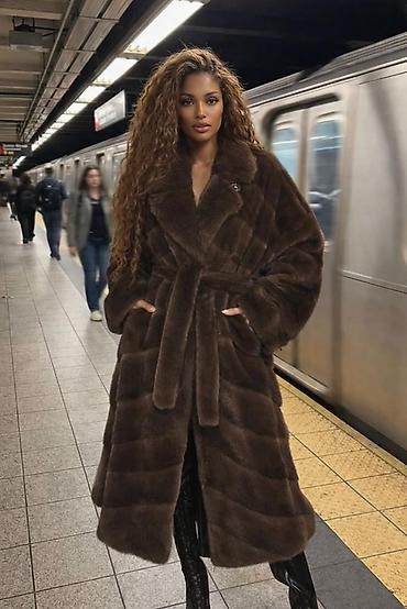 Шубы: Шубы из эконорки — женские длинные модели - Натуральная эко норка — 2
