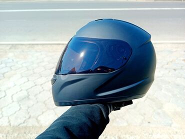 Мотоэкипировка: Чёрный Матовый Шлем для Скутера с Тонированным визором размер L