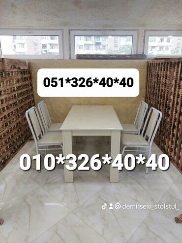 Bağ, çöl masa və oturacaq dəstləri: Yeni, Dördbucaq masa, 4 stul, Açılmayan, Stullar ilə, Metal, Azərbaycan — 18