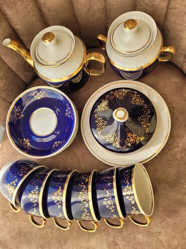 madonna çay desti: Çay dəsti, rəng - Göy, Kobalt, 6 nəfərlik, Azərbaycan