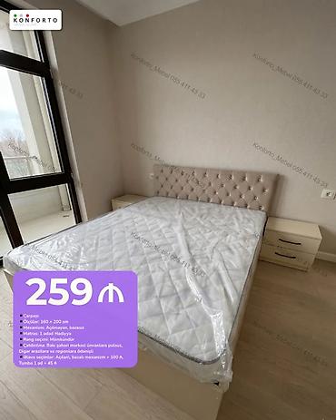 tekli carpayi: İkinəfərlik, Bazalı, Pulsuz matras, Siyirməsiz — 3