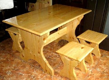 стол и стулья для гостиной в Кыргызстан | Комплекты столов и стульев: Деревянная мебель#стол#стулья#скамейки#мебель для сада#мебель для