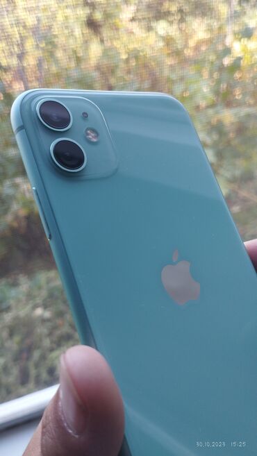 Apple iPhone: IPhone 11, Б/у, 128 ГБ, Зеленый, Чехол, 88 %