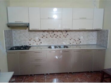 Sifarişlə mətbəx mebeli: Sifarişlə mətbəx dəsti, Özü çəkən petlələr, Sadə laminat, Kredit yoxdur, Pulsuz çatdırılma — 6