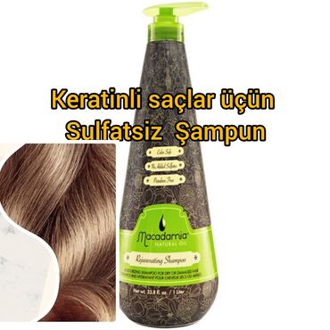 keratinli sampunlar: Sulfatsız Şampun Keratinli Saçlar üçün .Macadamia Natural Oil