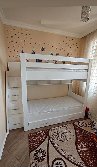2х yarus çarpayı: Oğlan və qız üçün, Yeni, Çarpayı, Matras ilə, Siyirməli, MDF — 1