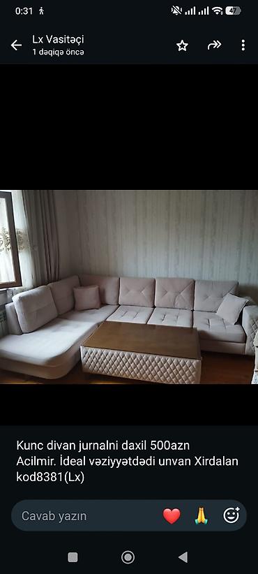 Kunc divan jurnalni daxil 500azn Acilmir. İdeal vəziyyətdədi unvan
