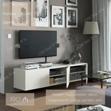 Mebel: Yeni, Düz TV altlığı, Polkalı