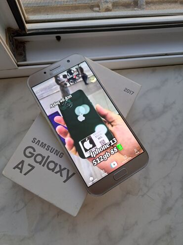 Samsung: Samsung Galaxy A7 2017, 64 GB, rəng - Qara, Sensor, Barmaq izi