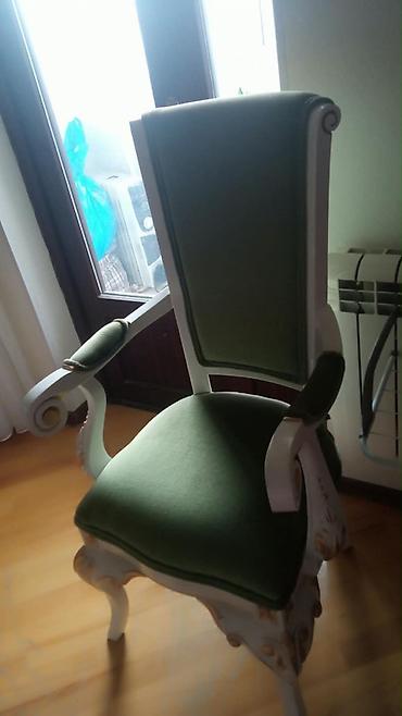 stul tek: Klassik tərz qoltuqlu taxtadan stul - Üslub: klassik/barokko — 1