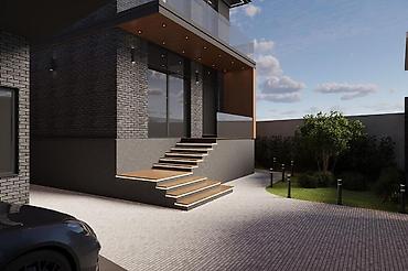 Фасадные работы: Современный двухэтажный дом в стиле неоклассика/минимализм — — 3