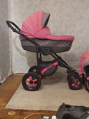 коляска детски: Коляска, цвет - Розовый, Б/у