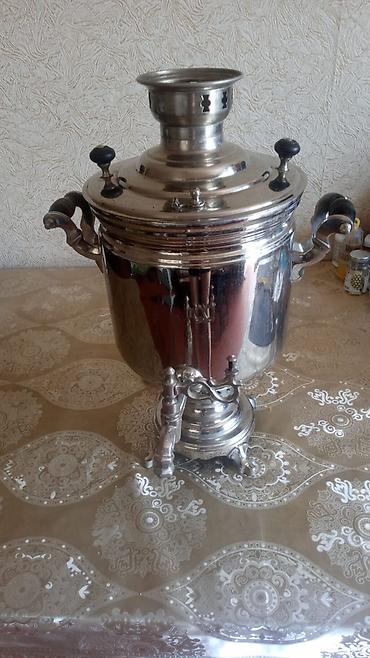samovar: Klassik kömür/odun samovarı - Material: cilalanmış metal gövdə — 1