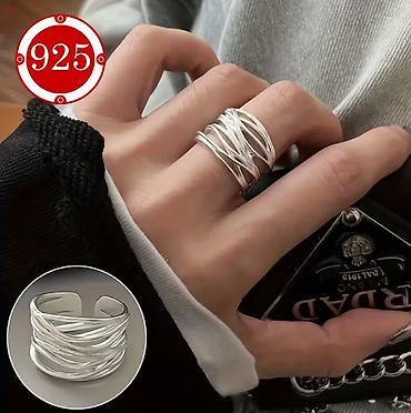 Серебряные кольца: Кольцо, Проба 925, Унисекс, Без вставки, Новый — 1