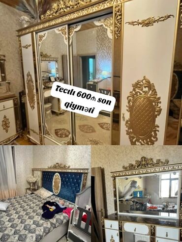 Divan və kreslo dəstləri: İkinəfərlik çarpayı, Dolab, Termo, 2 tumba, İşlənmiş