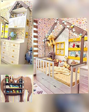 Digər mebel: 450₼ uşaq mebeli təcili satılır çarpayı ikimərtəbəlidir altı açılır — 1
