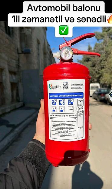 şlanklar: Qırmızı rəngdə, "AZ Fire Land" markalı tozlu yanğınsöndürmə balonu — 1
