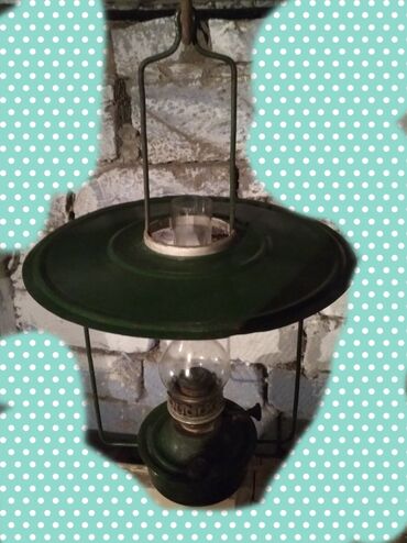 ваза напольная стеклянная высокая без узора: Vintage kerosin bu lampa – asma tipli - Material: metal gövdə və