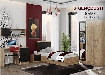 dolab gence: Gənc otağı mebel dəsti Tərkibi: - 1 nəfərlik çarpayı (başlıqla) - İki — 1