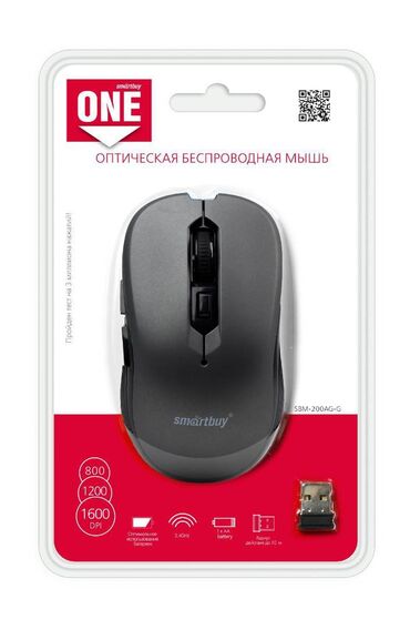компьютерные мыши lesko: Мышь беспроводная оптическая Smartbuy 200AG-G Классическая мышь для