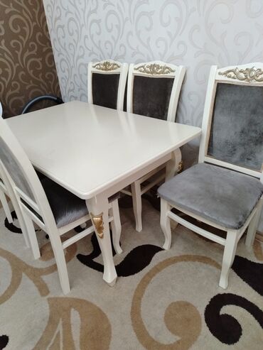 Комплекты столов и стульев: Masa desti satilir 330_azn Acilmir Yeni kimidir Unvan Saray