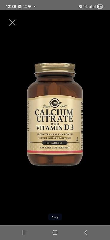 Solgar Calcium Citrate with Vitamin D3 – 60 tablet. - Tərkib: Kalsium lalafo.az -da Solgar Calcium Citrate with Vitamin D3 – 60 tablet. - Tərkib: Kalsium