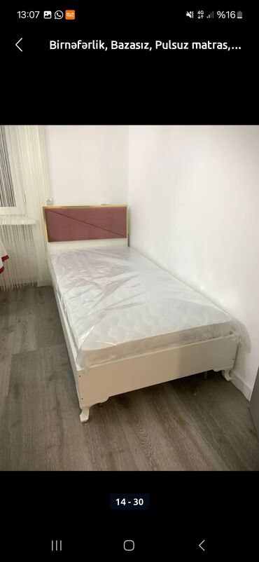 Çarpayılar: Təknəfərlik çarpayı, Bazasız, Matras ilə, Siyirməli — 3