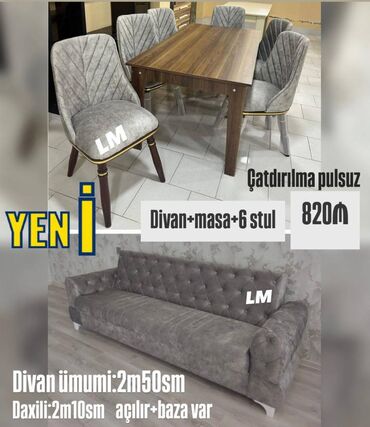 Masalar: Divan+ Masa dəsti Sifarişlə hazırlanır. Dəst şəkildə : 820₼ Divan 