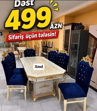 Masa və oturacaq dəstləri: Yemək otağı üçün dəstlər 1) Klassik dizaynlı masa + 6 stul - Krem — 17