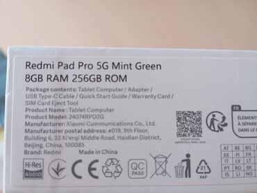 цены на графический планшет: Планшет, Xiaomi, эс тутум 256 ГБ, 10" - 11", 5G, Колдонулган, Классикалык түсү - Жашыл