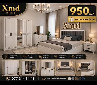 bazali yataq: Xmd Mebel – Yataq otağı dəsti Tərkibi: - Geniş 6 qapılı dolab — 1