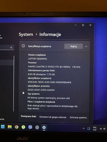 Acer: İşlənmiş Acer Swift, 14 ", Intel Core i5, 512 GB, Ünvandan götürmə, Ödənişli çatdırılma, Rayonlara çatdırılma — 11