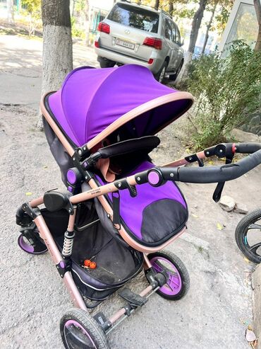 прогулочная коляска peg perego: Балдар арабасы, түсү - Кызгылт көк