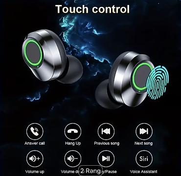 sirab su catdirilma: Touch idarəetməli TWS simsiz qulaqlıq - 9D stereo səs: güclü bas və — 1