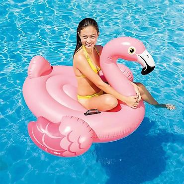 oyuncaqları: Peşəkar Intex 57558 Flaming (142x137x97 sm) Şişmə Minik Oyuncağı — 1