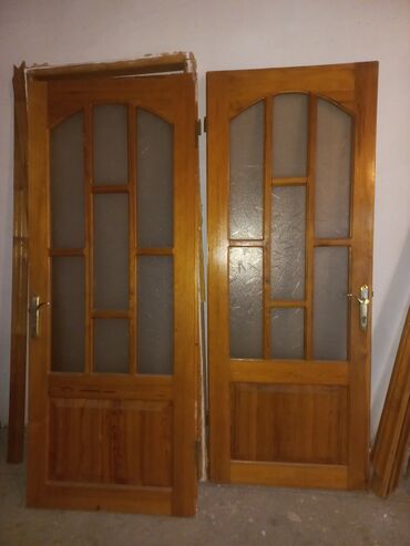 col qapi modelleri: Məhsul: Taxta iç qapılar dəsti (2 ədəd) - Material: Təbii ağac