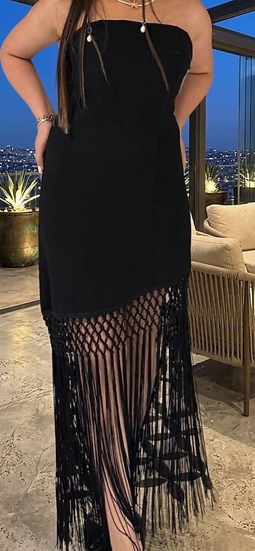 son zeng ucun paltar modelleri: Zara M ölçü Qara rəngli zərif gecə geyimi - Model: korset formalı — 1
