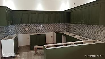 Sifarişlə mətbəx mebeli: Sifarişlə mətbəx dəsti, Özü çəkən petlələr, Mat laminat, Kredit yoxdur, Pulsuz çatdırılma — 16