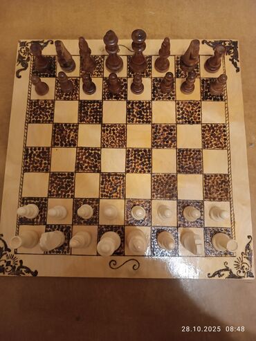 Şahmatlar: Əl işi taxta şahmat dəsti - Material: tamamilə ağacdan hazırlanmış — 7