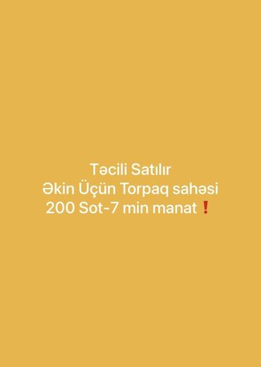 Torpaq sahələrinin satışı: Kənd təsərrüfatı