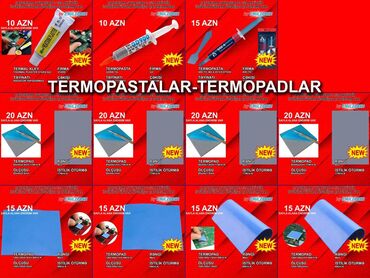 Masaüstü kompüterlər və iş stansiyaları: Termopastalar və termopadlar 🚚metrolara və ünvana çatdırılma var