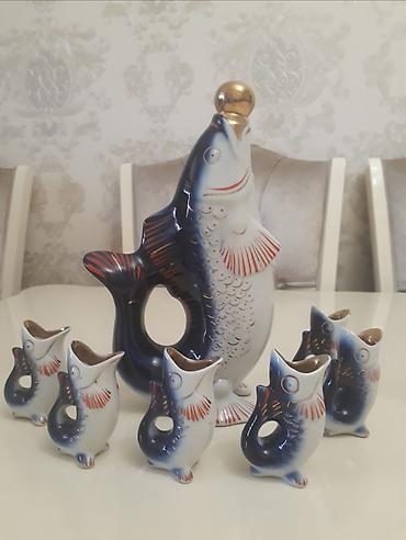 qızıl balıq: Porcelan “balıq” servis dəsti - Kompozisiya: 1 böyük qrafin/karaf — 1