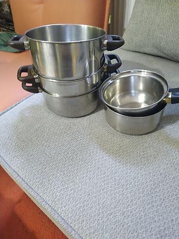 cotex posteljine: Set inox posuđa 18/10 – lonci i šerpe sa poklopcem korisceni par puta — 3