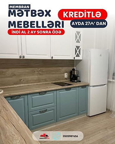 Ev və bağ: Sifarişlə mətbəx dəsti, Özü çəkən petlələr, Mat laminat, Kredit var, Pulsuz çatdırılma — 3