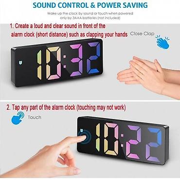 Ev üçün dekor: Masaüstü saat Stolüstü saat GH 0725 Light Alarm Otaq temperaturu Time — 3