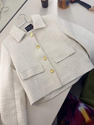 klassik geyim: Tweed qısa jaket – Folli (Paris) - Rəng: açıq krem/ivori - Material — 2