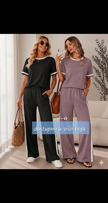 lacoste rs: Damski komplet za svakodnevni stil – majica + široke pantalone — 5