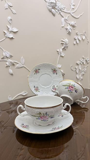 çay servis: Çay dəsti, rəng - Ağ, Farfor, Çexiya — 2